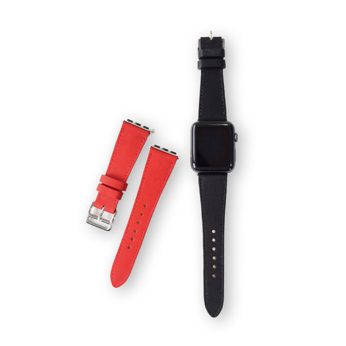 和牛皮Apple Watch錶帶(黑,42mm)